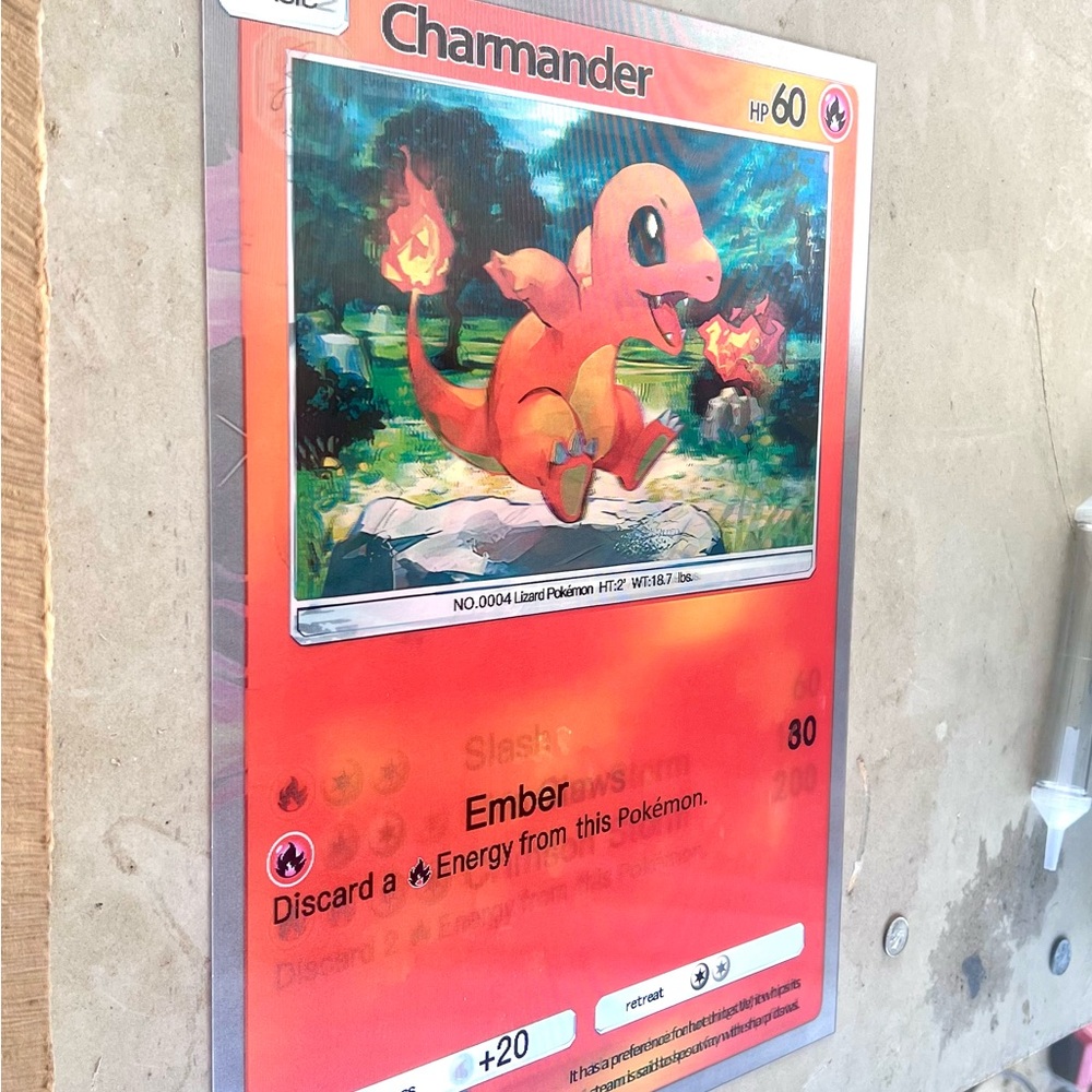 Charmander Charizard Chameleon Pokémon Card 3D Holographic Lenticular Poster - Picture 3 of 8